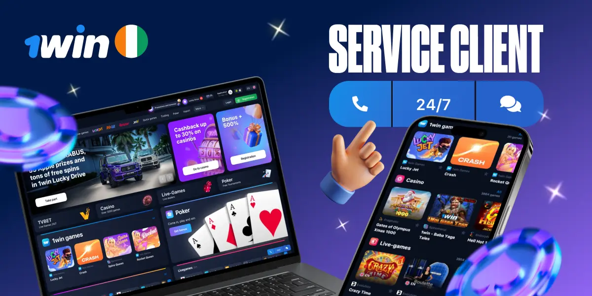 Support 1win instantané via chat et appel